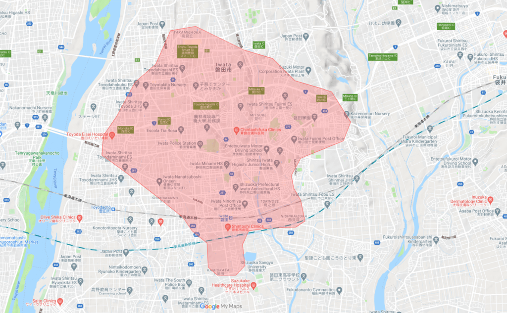 Uber Eats（ウーバーイーツ）静岡県磐田市エリア