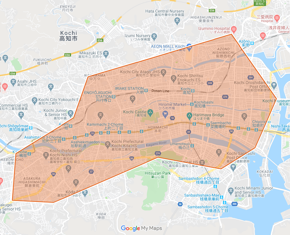 Uber Eats（ウーバーイーツ）高知県高知市エリア