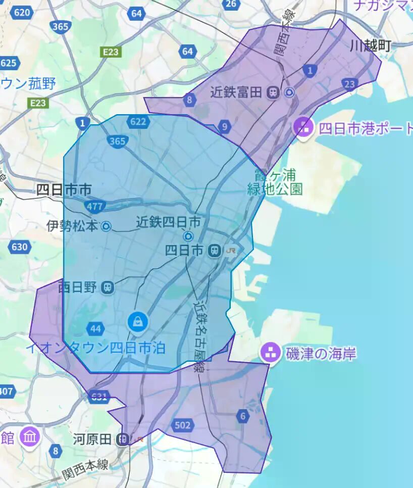 Uber Eats（ウーバーイーツ）三重県四日市市エリア