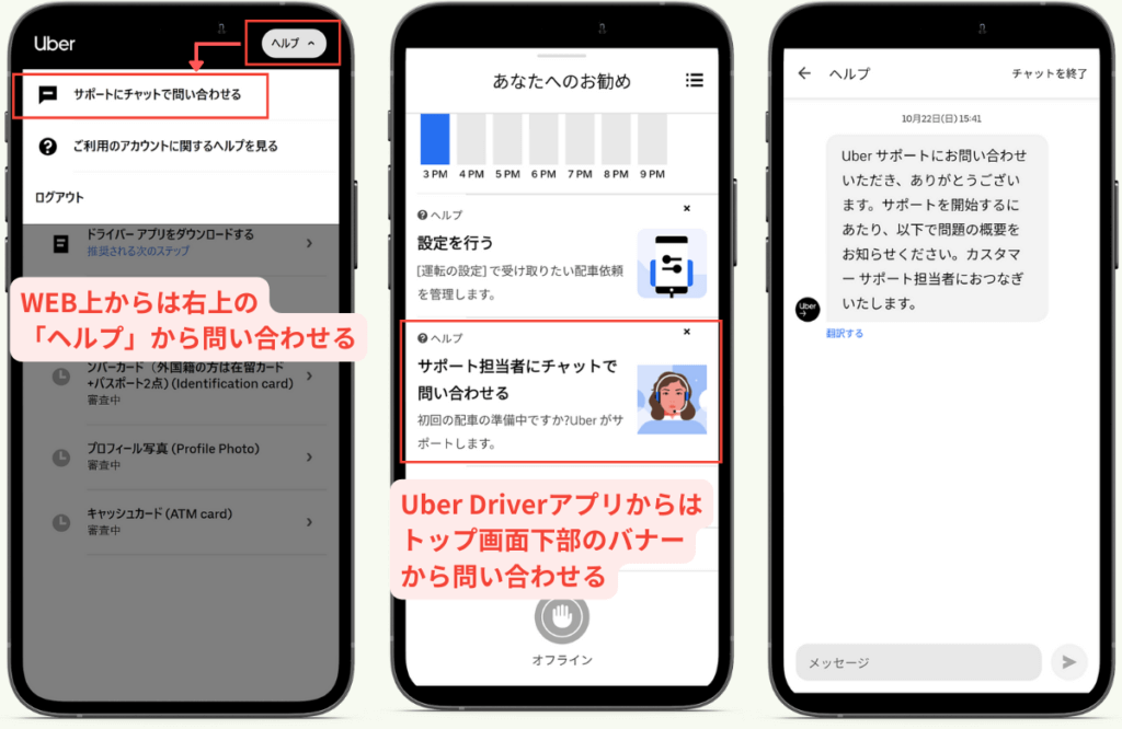 Uber Eats(ウーバーイーツ)の登録に関する問い合わせ方法