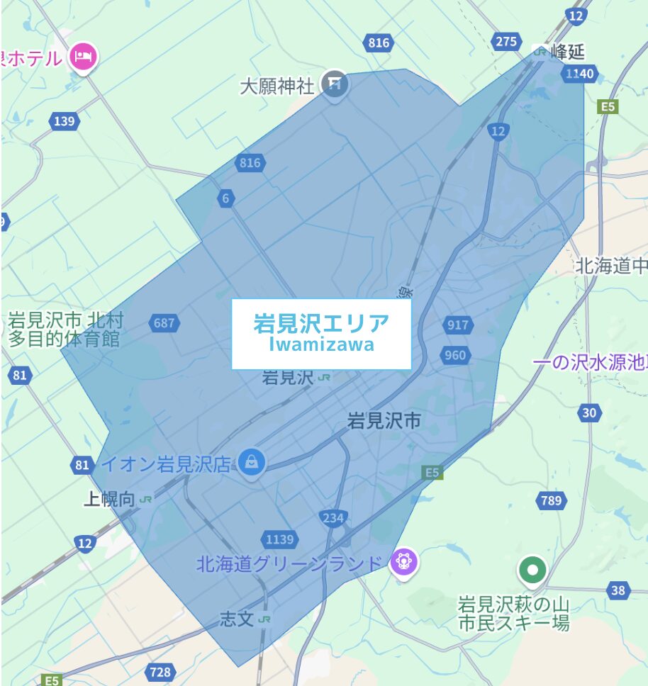 岩見沢市のWolt(ウォルト)配達エリア